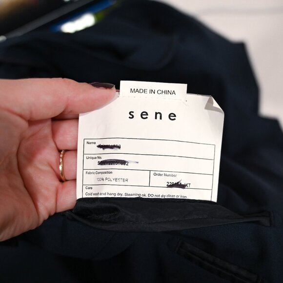 Sene Men's Size Medium 100% Polyester Blue Travel Blazer - Picture 8 of 8